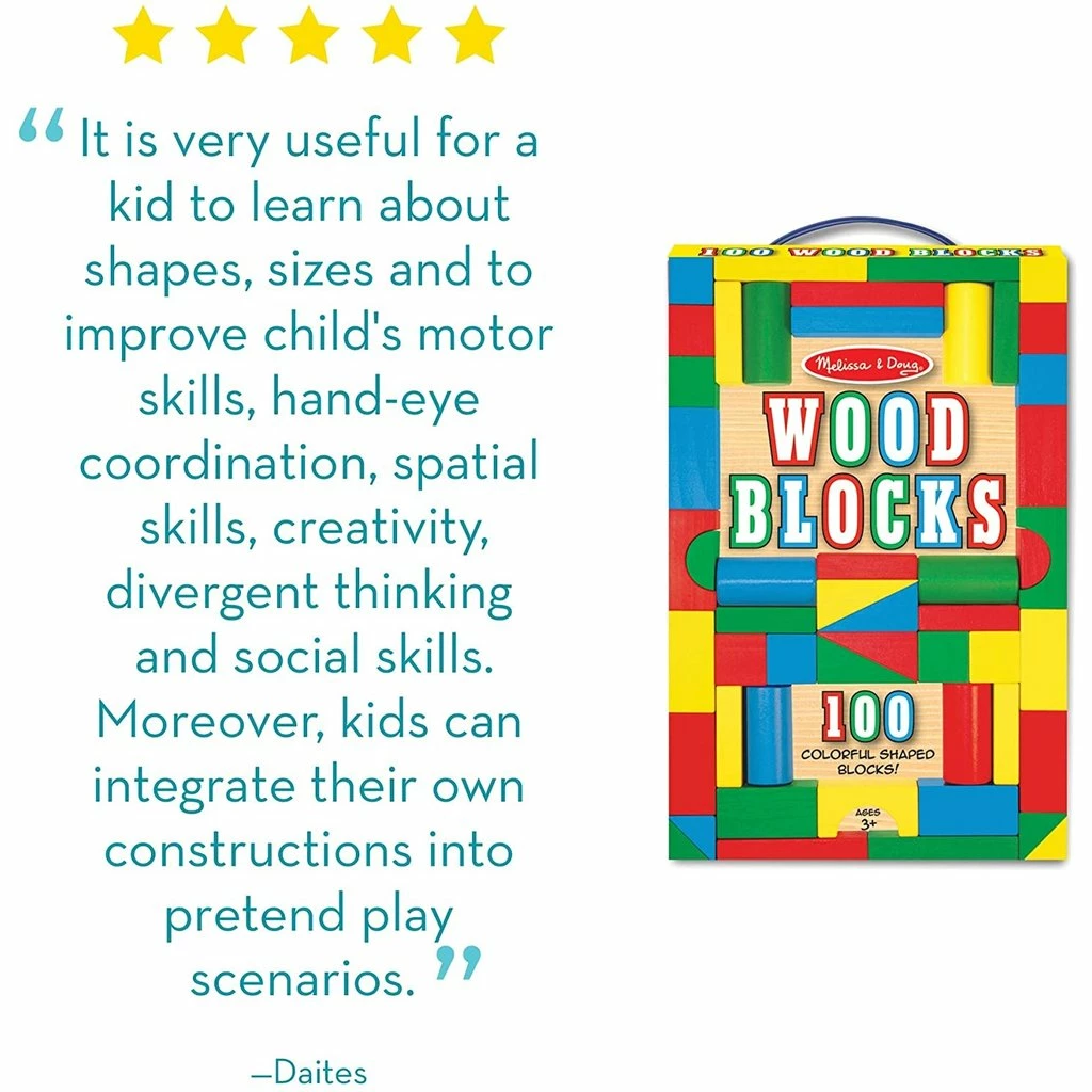 Cheapest ๐ MELISSA AND DOUG 100 WOODEN BLOCKS โค๏ธ - Image 7